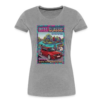 Insel Classic 90er Car Szene Uhyst Spree Lausitz - Frauen Premium Bio T-Shirt - Grau meliert - Vorne - Mia (176cm)