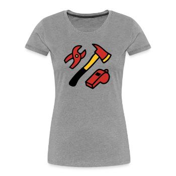 Fire Brigade Tool Graphics - Women's Premium Organic T-Shirt - heather grey - Front - Mia (176cm)