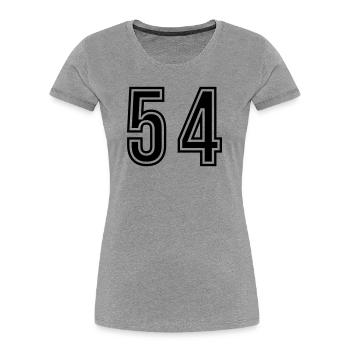 54 Symbole numérique - T-shirt bio Premium Femme - gris chiné - Devant - Mia (176cm)