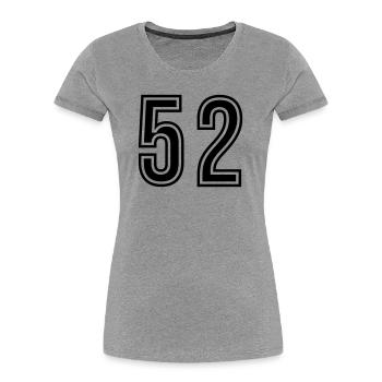 52 Number Symbol - Women's Premium Organic T-Shirt - heather grey - Front - Mia (176cm)