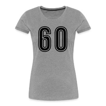 60 Zahl Symbol - Frauen Premium Bio T-Shirt - Grau meliert - Vorne - Mia (176cm)