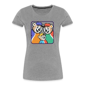 Bear family in colorful hats - Women's Premium Organic T-Shirt - heather grey - Front - Mia (176cm)