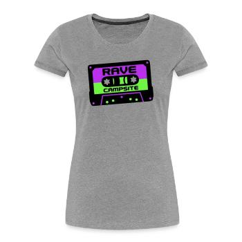 Rave Kassette Festival Logo - Frauen Premium Bio T-Shirt - Grau meliert - Vorne - Mia (176cm)