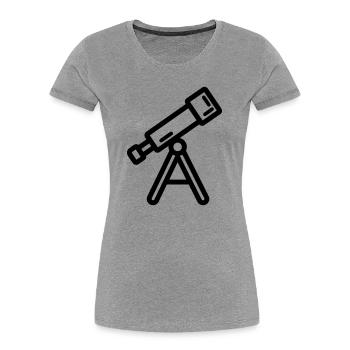 Teleskop - Frauen Premium Bio T-Shirt - Grau meliert - Vorne - Mia (176cm)