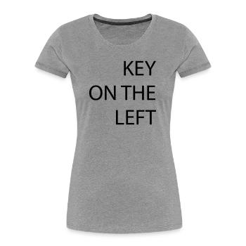 Taste links - Frauen Premium Bio T-Shirt - Grau meliert - Vorne - Mia (176cm)