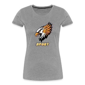 Sports Eagle Orange White - Women's Premium Organic T-Shirt - heather grey - Front - Mia (176cm)
