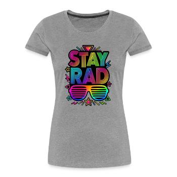 Costumes années 80 - T-shirt bio Premium Femme - gris chiné - Devant - Mia (176cm)