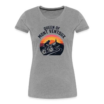 Chemise rétro Reine du Mont Ventoux - T-shirt bio Premium Femme - gris chiné - Devant - Mia (176cm)