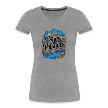 Paris of the Prairies Saskatoon Saskatchewan - Frauen Premium Bio T-Shirt - Grau meliert - Vorne - Mia (176cm)