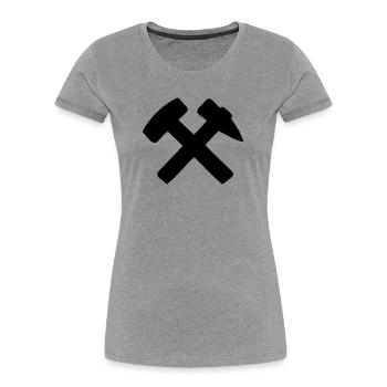 Schlägel und Eisen - Frauen Premium Bio T-Shirt - Grau meliert - Vorne - Mia (176cm)