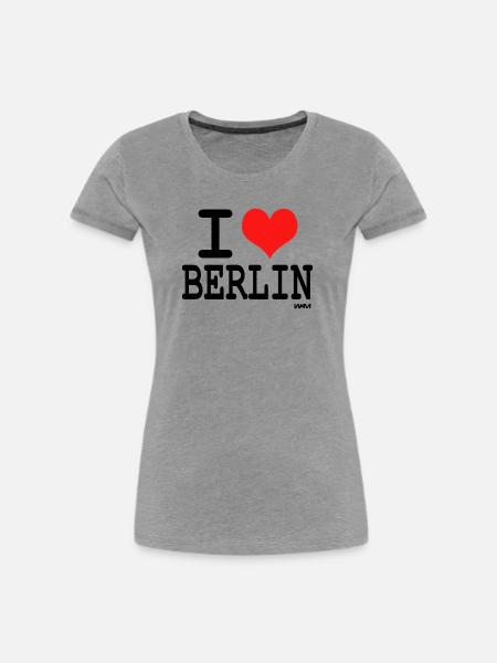 i love berlin - Frauen Premium Bio T-Shirt - Grau meliert