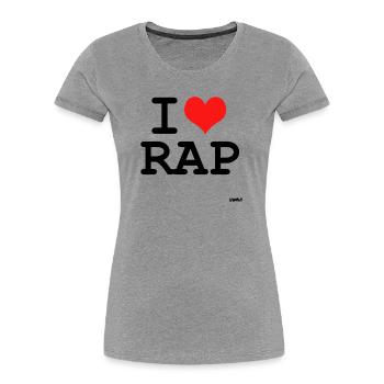 rap - Women's Premium Organic T-Shirt - heather grey - Front - Mia (176cm)