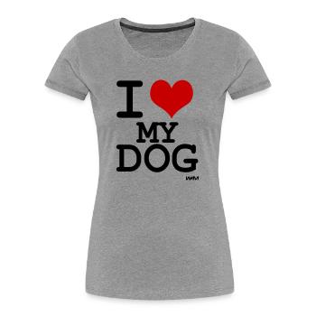 i love my dog - Women's Premium Organic T-Shirt - heather grey - Front - Mia (176cm)