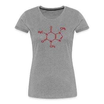 koffein - Frauen Premium Bio T-Shirt - Grau meliert - Vorne - Mia (176cm)