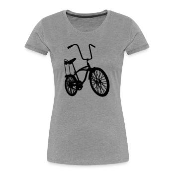 old school retro bike - Frauen Premium Bio T-Shirt - Grau meliert - Vorne - Mia (176cm)