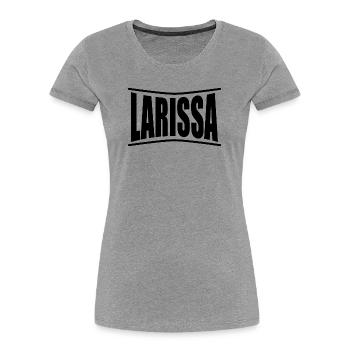 t-shirt Larissa t-shirt gift idea - Women's Premium Organic T-Shirt - heather grey - Front - Mia (176cm)