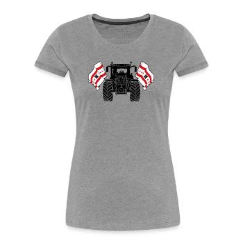 Drenthe_Tractor_Pride - T-shirt bio Premium Femme - gris chiné - Devant - Mia (176cm)