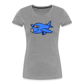 Airplane Kids - Women's Premium Organic T-Shirt - heather grey - Front - Mia (176cm)