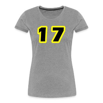 17 Number Symbol - Women's Premium Organic T-Shirt - heather grey - Front - Mia (176cm)