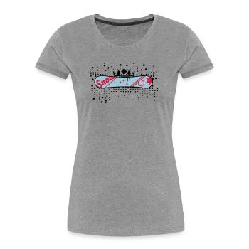 Snowboard with Crown Snowboard King - Women's Premium Organic T-Shirt - heather grey - Front - Mia (176cm)