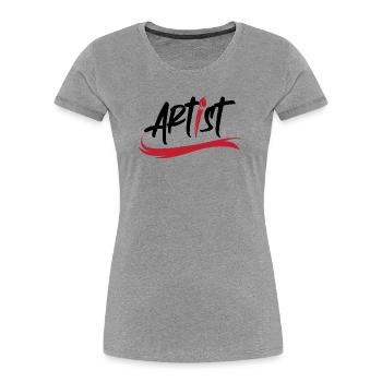 artist brush logo art icon brush stroke icon - Women's Premium Organic T-Shirt - heather grey - Front - Mia (176cm)