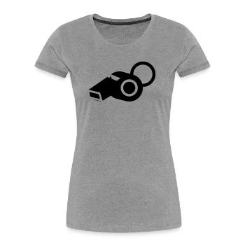 Trillerpfeife Schiedsrichter Trainer - Frauen Premium Bio T-Shirt - Grau meliert - Vorne - Mia (176cm)