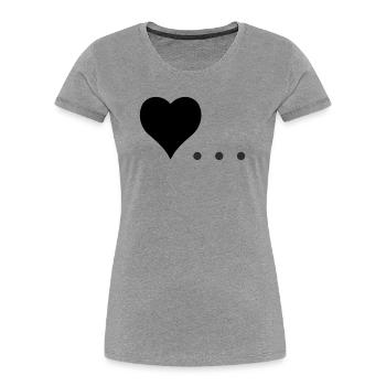 Cœur à trois points – Conception de symboles - T-shirt bio Premium Femme - gris chiné - Devant - Mia (176cm)