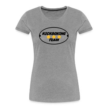 Kickboxen / Kickboxing / Kickboxer / Kick Boxing - Frauen Premium Bio T-Shirt - Grau meliert - Vorne - Mia (176cm)