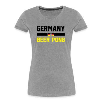 Bier Pong Deutschland - Frauen Premium Bio T-Shirt - Grau meliert - Vorne - Mia (176cm)