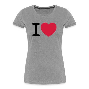 I Love... - Women's Premium Organic T-Shirt - heather grey - Front - Mia (176cm)
