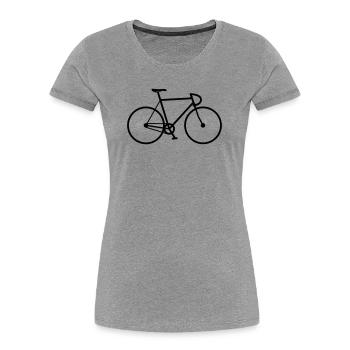 Vélo de route symbole vélo fixie vélo à vitesse unique - T-shirt bio Premium Femme - gris chiné - Devant - Mia (176cm)