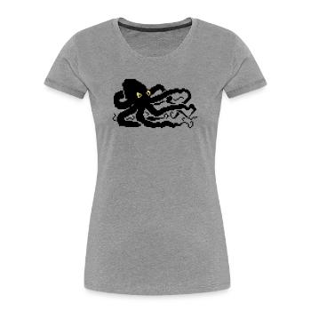 8bit pixel octopus - Women's Premium Organic T-Shirt - heather grey - Front - Mia (176cm)