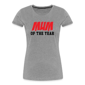 Mom of the Year - Mother's Day - Women's Premium Organic T-Shirt - heather grey - Front - Mia (176cm)