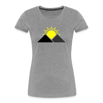Sonne Berge Landschaft - Frauen Premium Bio T-Shirt - Grau meliert - Vorne - Mia (176cm)