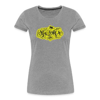 Mallorca Palmen - Frauen Premium Bio T-Shirt - Grau meliert - Vorne - Mia (176cm)
