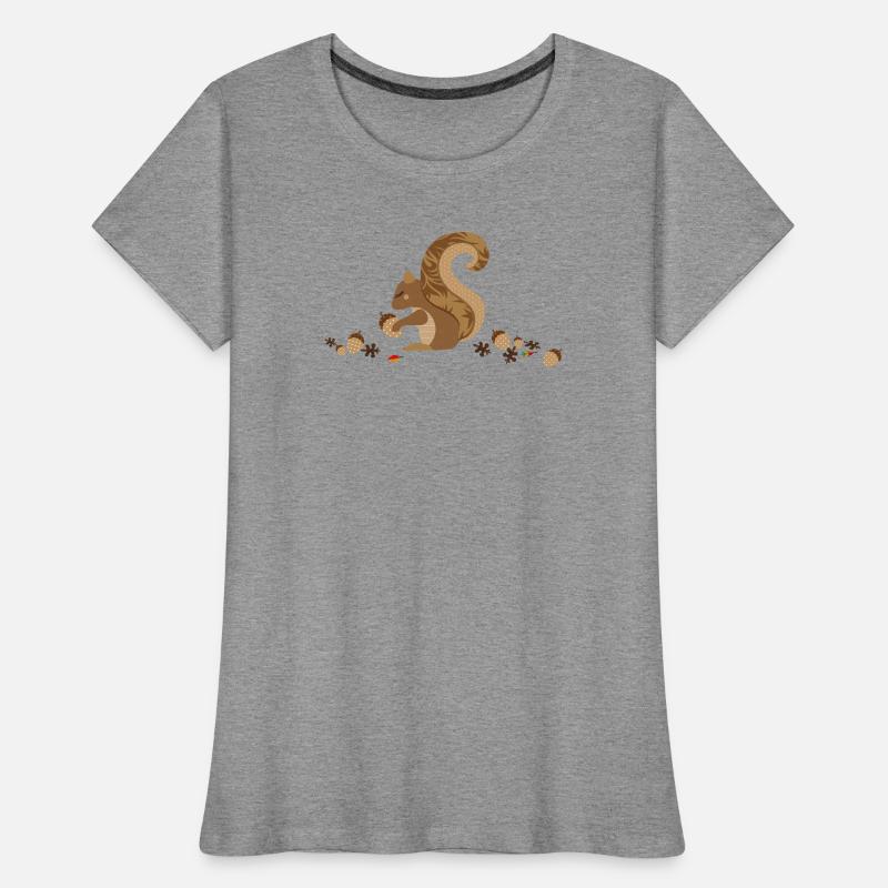 Ein Eichhörnchen mit einer Eichel Frauen Premium Bio T-Shirt