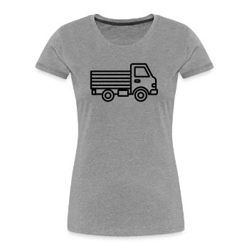 Lkw - Frauen Premium Bio T-Shirt - Grau meliert - Vorne - Mia (176cm)
