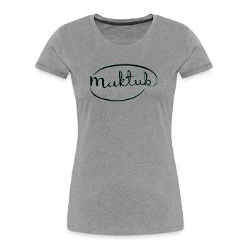 MakeKita Mint Script - Women's Premium Organic T-Shirt - heather grey - Front - Mia (176cm)