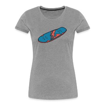 Skateboard Deck Urban Street - Women's Premium Organic T-Shirt - heather grey - Front - Mia (176cm)