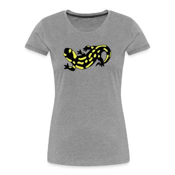 Salamander - Frauen Premium Bio T-Shirt - Grau meliert - Vorne - Mia (176cm)