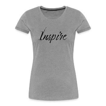 Inspire - Women's Premium Organic T-Shirt - heather grey - Front - Mia (176cm)