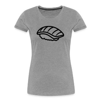 sushi - T-shirt bio Premium Femme - gris chiné - Devant - Mia (176cm)