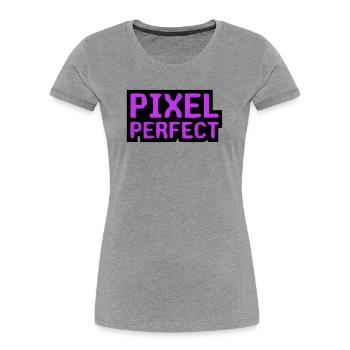 Pixel Perfect Lettering Gamer - Women's Premium Organic T-Shirt - heather grey - Front - Mia (176cm)