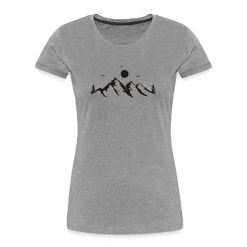 Gebirge - Frauen Premium Bio T-Shirt - Grau meliert - Vorne - Mia (176cm)