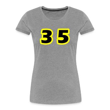 35 Zahl symbol - Frauen Premium Bio T-Shirt - Grau meliert - Vorne - Mia (176cm)