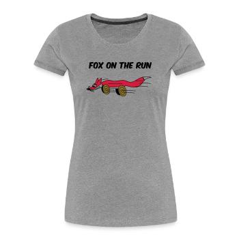 fox on the run - Frauen Premium Bio T-Shirt - Grau meliert - Vorne - Mia (176cm)