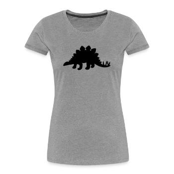 Stegosaurus Dinosaur - Women's Premium Organic T-Shirt - heather grey - Front - Mia (176cm)
