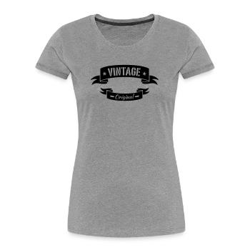 vintage - Women's Premium Organic T-Shirt - heather grey - Front - Mia (176cm)