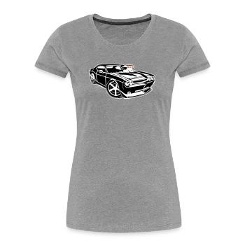 Pure muscle car power! - Women's Premium Organic T-Shirt - heather grey - Front - Mia (176cm)