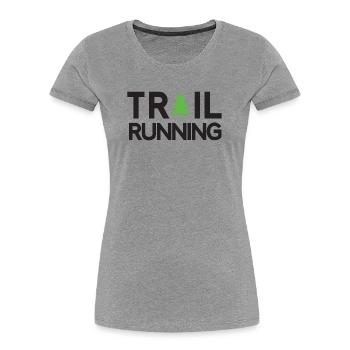 Trail Running - Frauen Premium Bio T-Shirt - Grau meliert - Vorne - Mia (176cm)